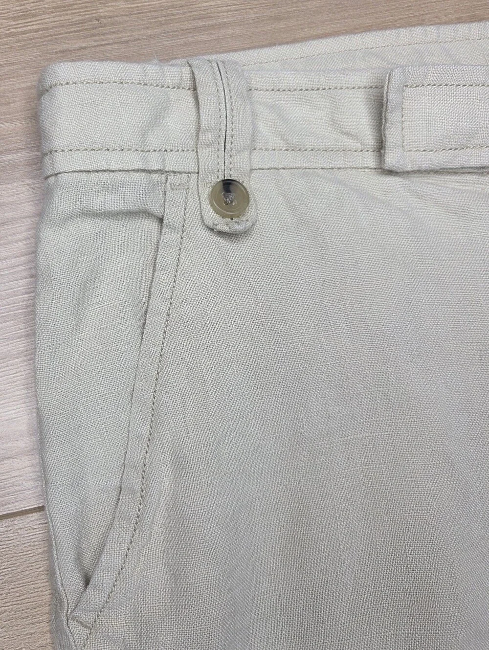 Banana Republic 100% Linen Wide Leg Pants Women's Size 10 Tan Neutral Coastal
